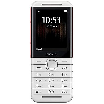 Nokia 5310 Dual SIM Feature Phone with MP3 Player, Wireless FM Radio and Rear Camera (White/Red)