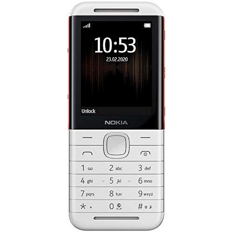 Nokia 5310 Dual SIM Feature Phone with MP3 Player, Wireless FM Radio and Rear Camera (White/Red)