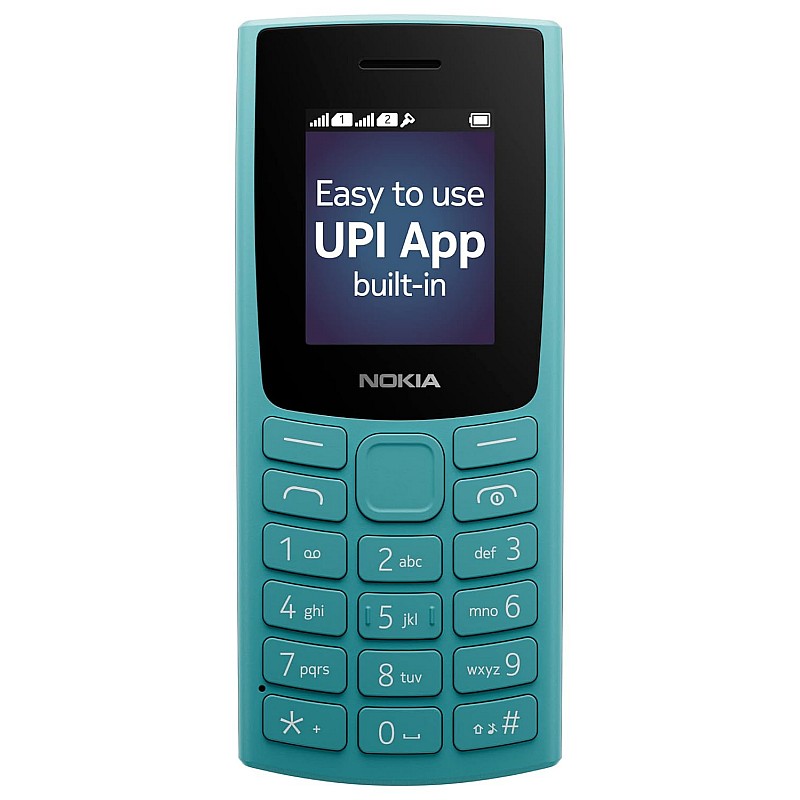 Nokia All-New 105 Dual Sim Keypad Phone with Built-in UPI Payments, Long-Lasting Battery, Wireless FM Radio | Cyan