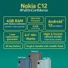 Nokia C12 Android 12 (Go Edition) Smartphone, All-Day Battery, 4GB RAM + 64GB Storage | Charcoal (open box ) Nokia C12 Android 12 (Go Edition) Smartphone, All-Day Battery, 4GB RAM + 64GB Storage | Charcoal (open box )
