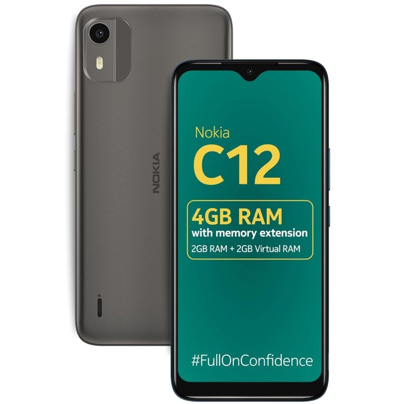 Nokia C12 Android 12 (Go Edition) Smartphone, All-Day Battery, 4GB RAM + 64GB Storage | Charcoal (open box ) Nokia C12 Android 12 (Go Edition) Smartphone, All-Day Battery, 4GB RAM + 64GB Storage | Charcoal (open box )
