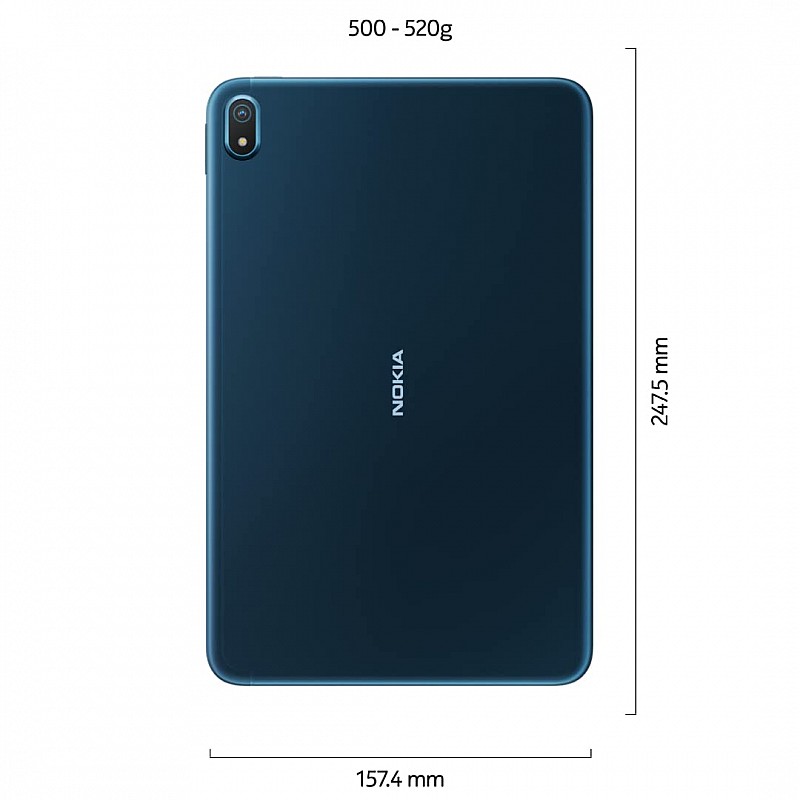 Nokia T20 Tab with 10.36 (26cm) 2K Screen Wi-Fi  LTE 8200mAh Battery 4GB RAM, 64GB Storage Deep Ocean Blue Tablet