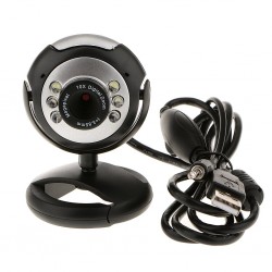 Foxin USB 30 Megapixel HD Webcam Web Cam Camera & Microphone Mic 6 LED PC