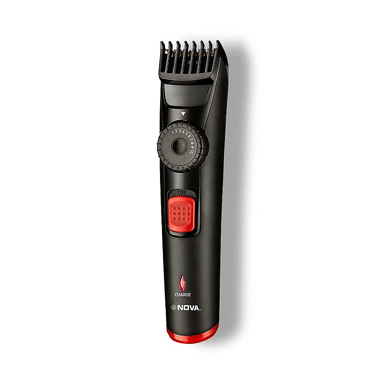 Nova Beard Trimmer NHT 1096 with 40 length settings: 120 Minutes Runtime & USB Fast Charging (Black)