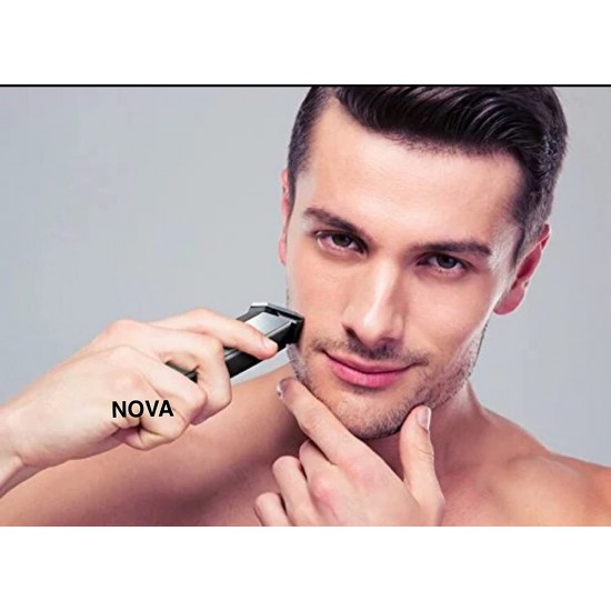 Nova NHT-1045 Rechargeable Cordless: 30 Minutes Runtime Beard Trimmer for Men (White)