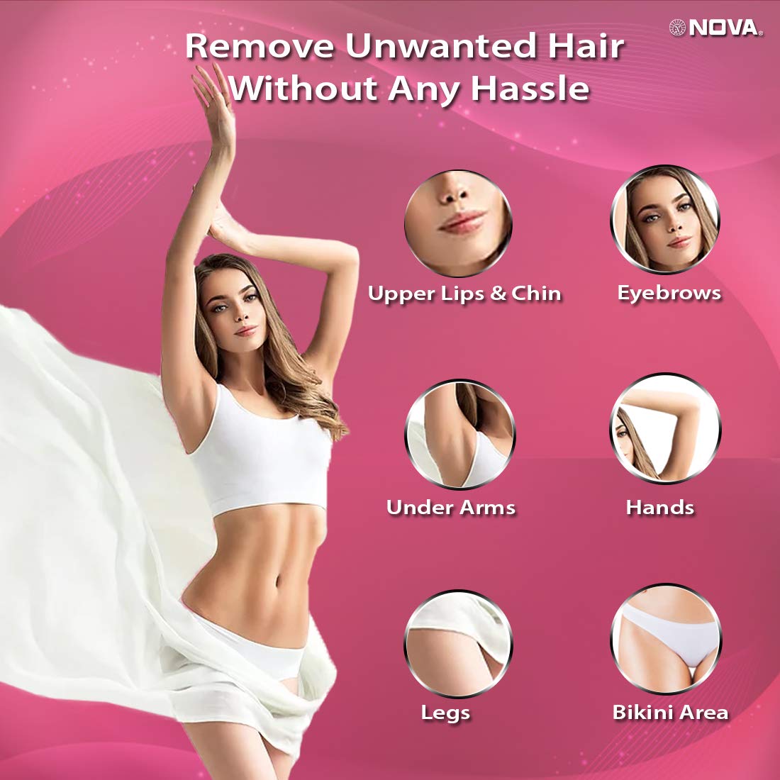 Nova NLS 530 Sensi-Trim Bikini & Facial Trimmer for Women ( Battery Included ) (White) Nova NLS 530 Sensi-Trim Bikini & Facial Trimmer for Women ( Battery Included ) (White)