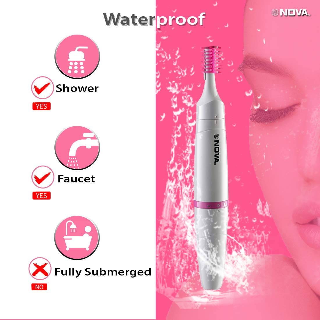 Nova NLS 530 Sensi-Trim Bikini & Facial Trimmer for Women ( Battery Included ) (White) Nova NLS 530 Sensi-Trim Bikini & Facial Trimmer for Women ( Battery Included ) (White)