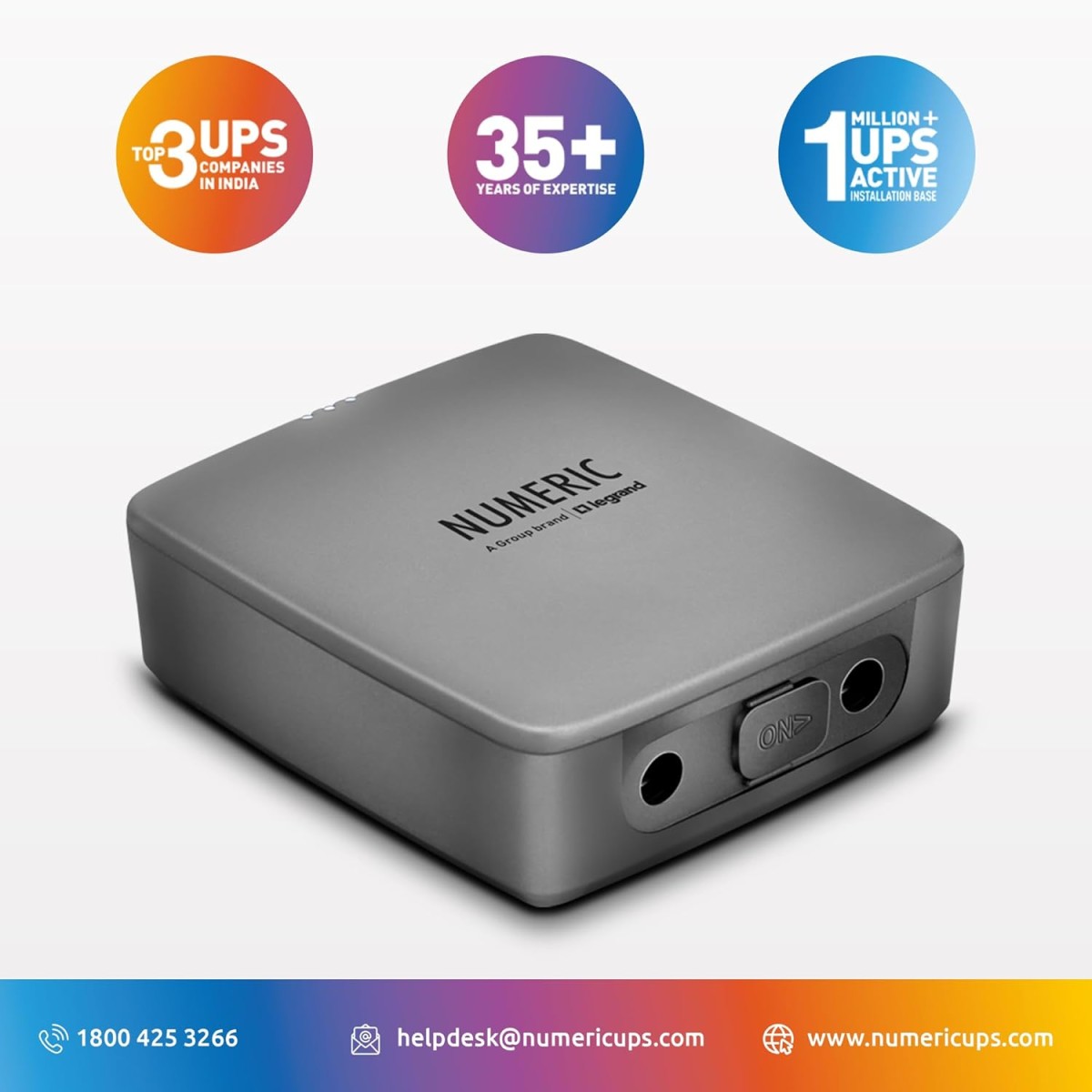 Numeric Intizon Mini UPS for Wi-Fi Routers | Up to 4 Hours PowerBackup | Wall mountable and Table Top Placement | UPS for 12V Router | WiFi Router ups up to 2A