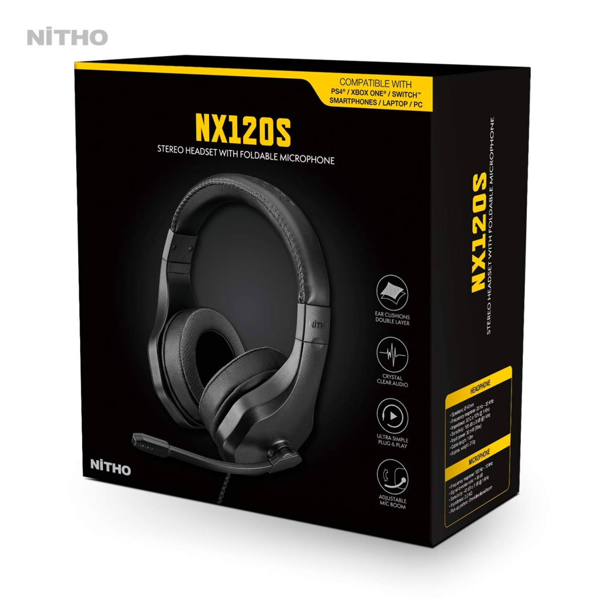 Nx120s Stereo Headset With Foldable Microphone