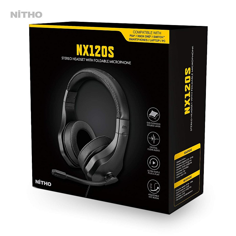 Nx120s Stereo Headset With Foldable Microphone