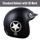 O2 Star Perl Open Face ABS Helmet with Quick-Release Adjustable Strap Sturdy Head Protector Safety Helmet for Bike (Medium Size, Black)