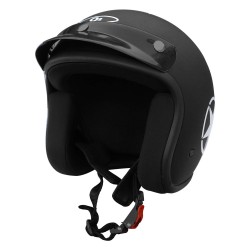 O2 Star Perl Open Face ABS Helmet with Quick-Release Adjustable Strap Sturdy Head Protector Safety Helmet for Bike (Medium Size, Black)