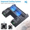 OIVO PS4 Regular/PlayStation 4 Slim/Pro Cooler, Multifunctional Vertical Cooling Stand, Controller Charger with Led Indicators, Charging Dock Station with 12 Pieces Games Storage