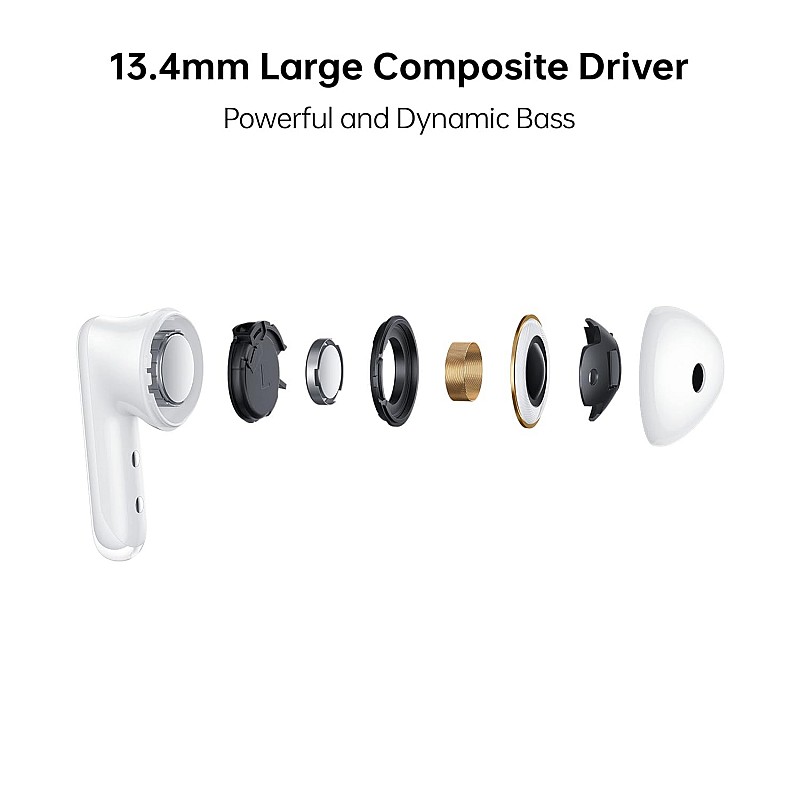 OPPO Enco Air 3 True Wireless in-Ear Earbuds with 25hrs Playtime, Fast Charging,13.4mm Driver & BT v5.3 (Glaze White)