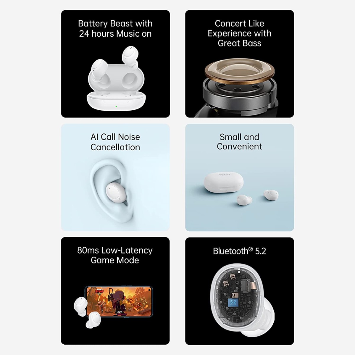 OPPO Enco Buds Bluetooth True Wireless in Ear Earbuds Blue