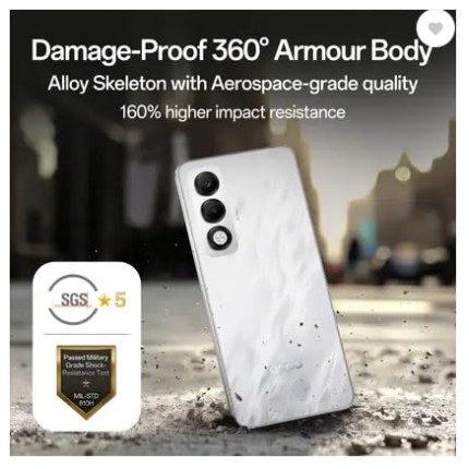 OPPO K13x 5G 6000mAh and 45W SUPERVOOC Charger & AI (Mist White, 128 GB) (6 GB RAM)