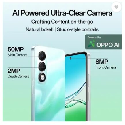 OPPO K13x 5G 6000mAh and 45W SUPERVOOC Charger & AI (Mist White, 128 GB) (6 GB RAM)
