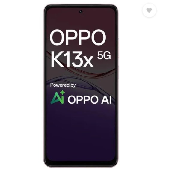 OPPO K13x 5G 6000mAh and 45W SUPERVOOC Charger & AI (Sunset Peach, 128 GB) (6 GB RAM)