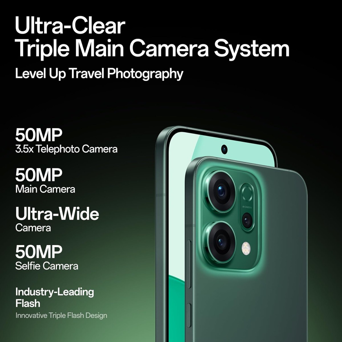 OPPO Reno14 5G (Forest Green, 8GB RAM, 256GB Storage)