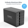 ORICO 5 Bay USB 3.0 3.5 inch External Hard Drive Enclosure Support 80TB (5 x 16TB) Aluminum Alloy HDD Enclosure with Fan / 150W / Disk Data Storage (Hard Drive Not Included)