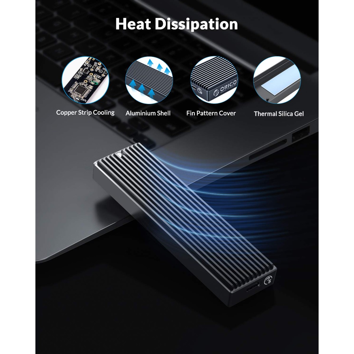 ORICO M.2 SATA B+M/B Key SSD Enclosure USB 3.1 Type C 5Gbps External Solid State Enclosure Adapter for 2280/2260/2242/2230 M.2 NGFF SSD 4TB Max, NOT Supoort PCIe NVMe/AHCI M.2 SSD-M2PF