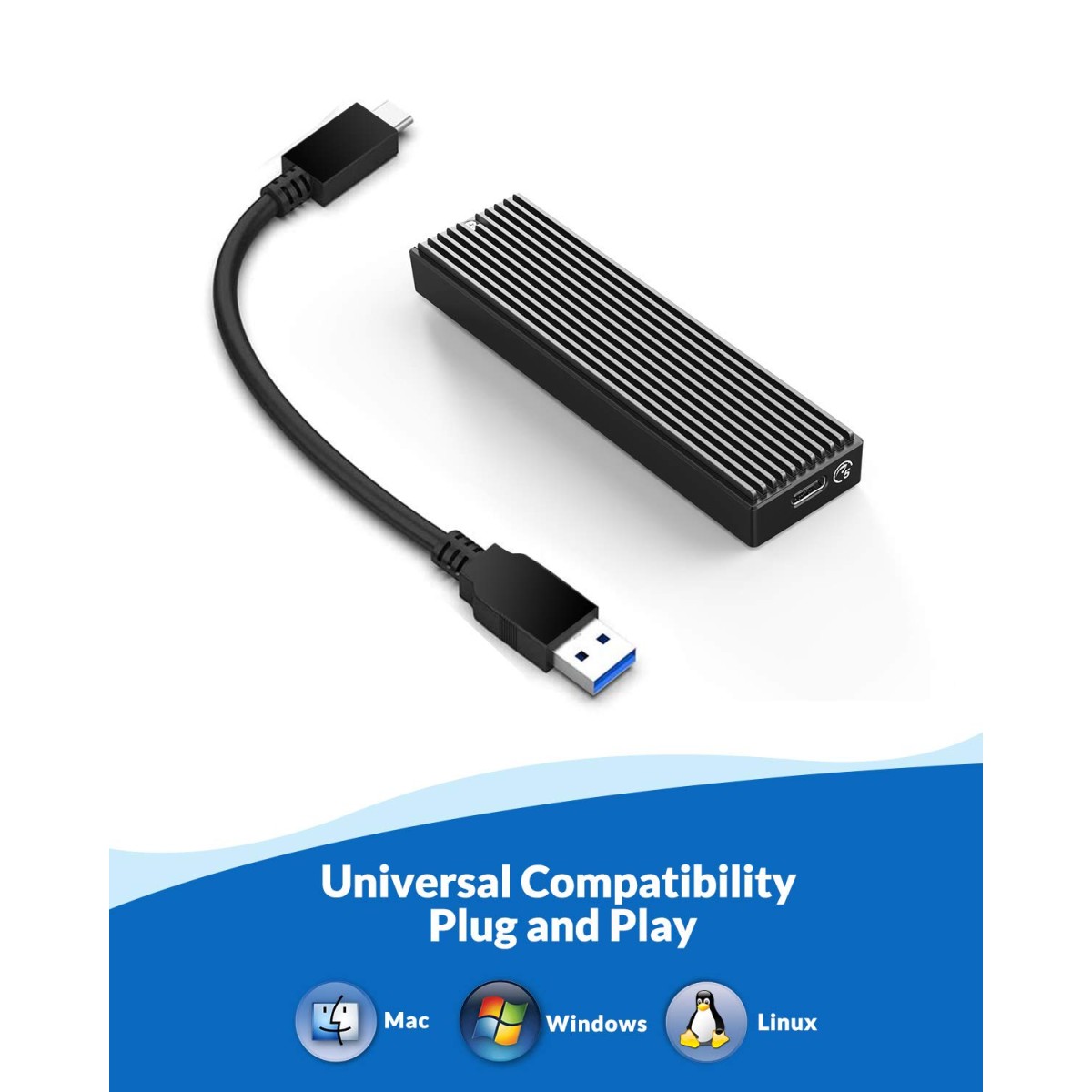 ORICO M.2 SATA B+M/B Key SSD Enclosure USB 3.1 Type C 5Gbps External Solid State Enclosure Adapter for 2280/2260/2242/2230 M.2 NGFF SSD 4TB Max, NOT Supoort PCIe NVMe/AHCI M.2 SSD-M2PF