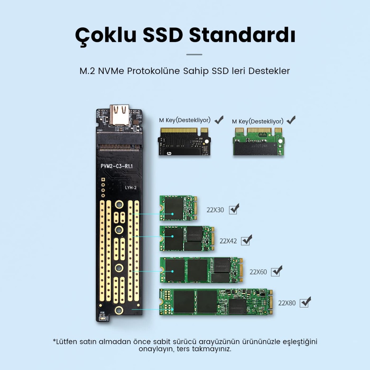 ORICO Transparent NVMe M.2 Enclosure Tool-Free USB3.1 Type-C Gen2 10Gbps to M.2 SSD Enclosure for Intel 660p/Samsung 970 EVO/Samsung970 Pro 2230/2242/2260/2280 PCIe NVMe M-Key SSD up to 2TB.