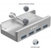 ORICO USB3.0 HUB with Extra Power Supply Port 4 Ports Clip-Type USB HUB Splitter Station for Laptop/Computer Desk-Upgraded Version ORICO USB3.0 HUB with Extra Power Supply Port 4 Ports Clip-Type USB HUB Splitter Station for Laptop/Computer Desk-Upgraded Version