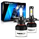 Airtree  H4 Hi/Lo 9000LM 6500K 72 W LED Automotive Headlight Bulb Auto Conversion Driving Lamp (Cool White Light) (H4)