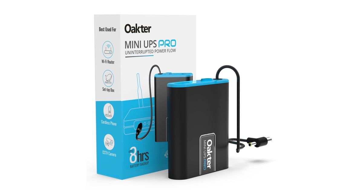 Oakter Mini UPS PRO for High Capacity WiFi Routers 12V & Upto 3A ...