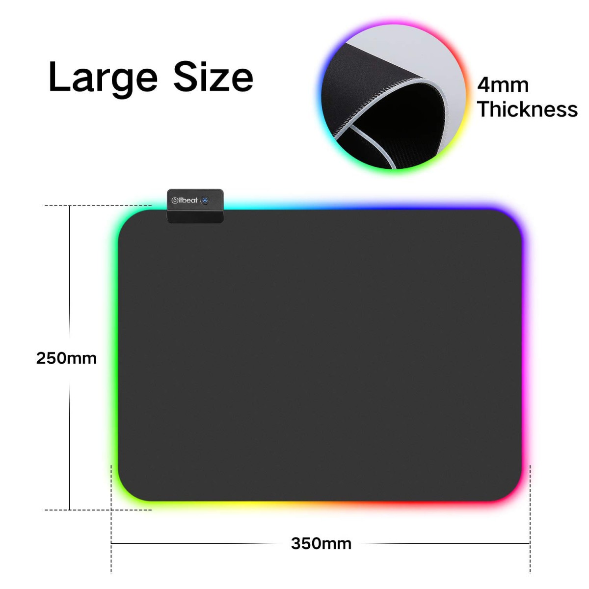 Offbeat - LED Gaming Mouse Pad RGB color set 7 LED Color