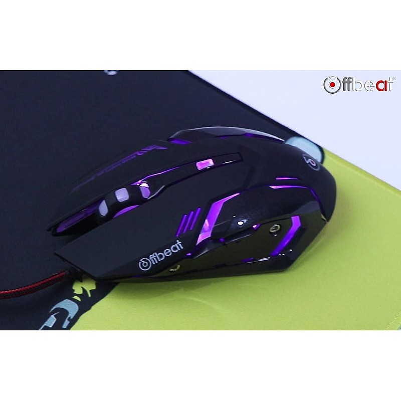 Offbeat RIPJAW Wired Gaming Mouse, Silent Click Buttons Mouse