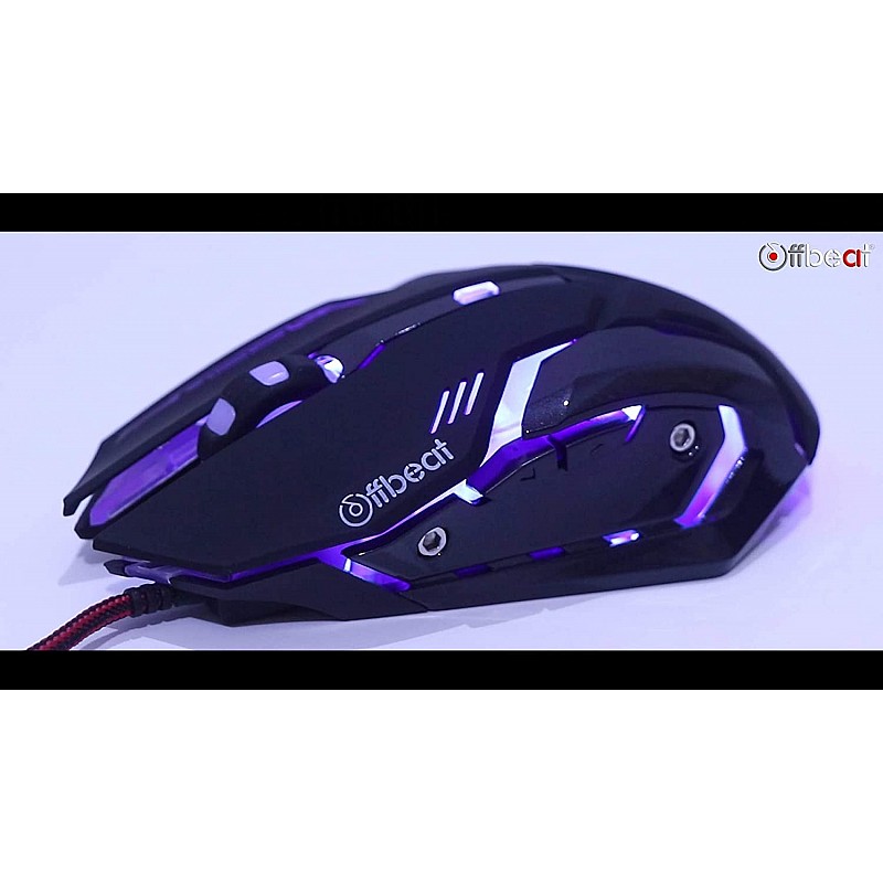 Offbeat RIPJAW Wired Gaming Mouse, Silent Click Buttons Mouse