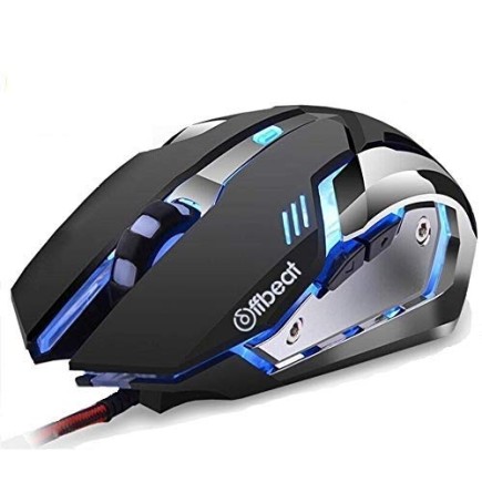 Offbeat RIPJAW Wired Gaming Mouse, Silent Click Buttons Mouse Offbeat RIPJAW Wired Gaming Mouse, Silent Click Buttons Mouse