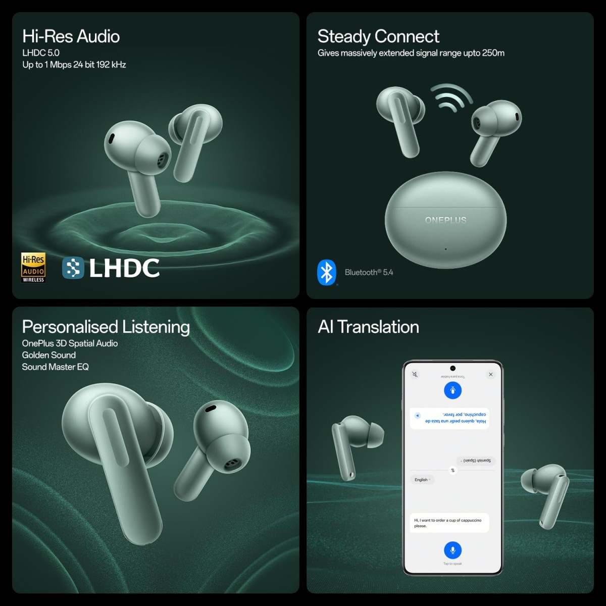 OnePlus Buds 4 TWS Earbuds with Upto 55dB Real-time ANC, Adaptive Mode, Dual Drivers and DACs, 3D Audio, Upto 45hrs Music Playback, Dual-Device connectivity, 47ms Low Latency, Storm Gray OnePlus Buds 4 TWS Earbuds with Upto 55dB Real-time ANC, Adaptive Mode, Dual Drivers and DACs, 3D Audio, Upto 45hrs Music Playback, Dual-Device connectivity, 47ms Low Latency, Storm Gray