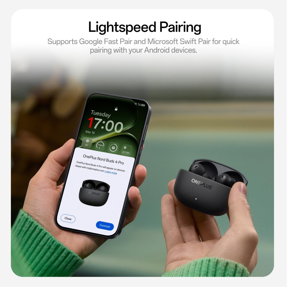 OnePlus Nord Buds 4 Pro TWS Earbuds, Upto 55dB Real-time ANC, Adaptive Mode, 12mm Titanium-Coated Driver Black