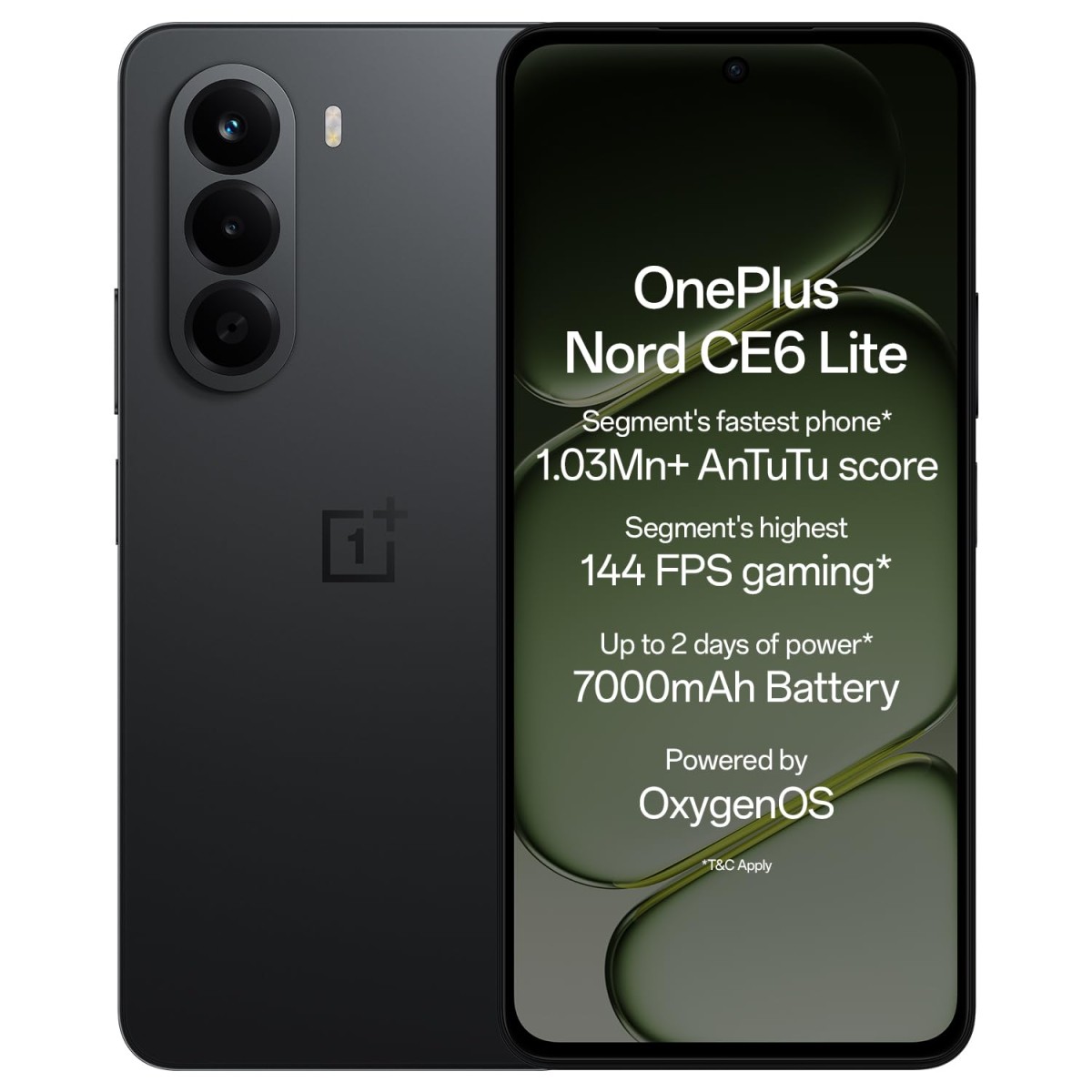 OnePlus Nord CE6 Lite | 8GB+128GB | Hyper Black | Segment's Fastest Dimensity 7400 Apex Processor | 7000mAh Battery CPH2725