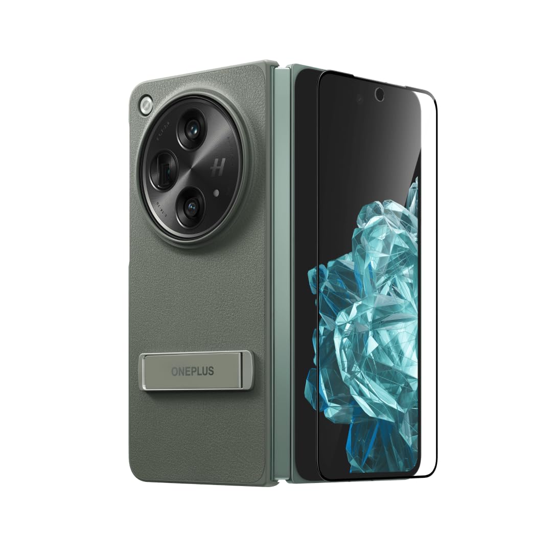 OnePlus Open Protective Case for Shell:PC+PU+Aluminum Alloy, Protective Film:Glass_Black