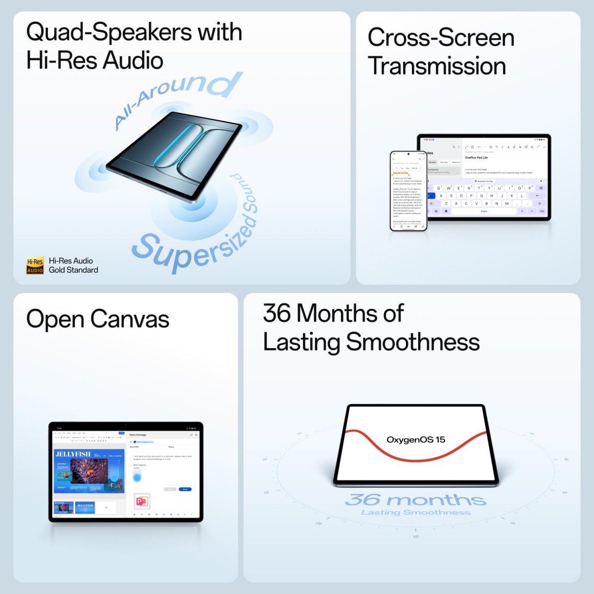 OnePlus Pad Lite with Biggest Battery in Segment 9340 mAh, 11"(27.94 cm) Display with 500 nits Brightness & 11 Hrs of Video Playback, 8GB RAM 128GB Storage, WiFi + 4G Aero Blue OnePlus Pad Lite with Biggest Battery in Segment 9340 mAh, 11"(27.94 cm) Display with 500 nits Brightness & 11 Hrs of Video Playback, 8GB RAM 128GB Storage, WiFi + 4G Aero Blue