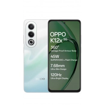 Oppo K12x 5G with 45W SUPERVOOC Charger in-The-Box (Breeze Blue, 128 GB) (6 GB RAM)