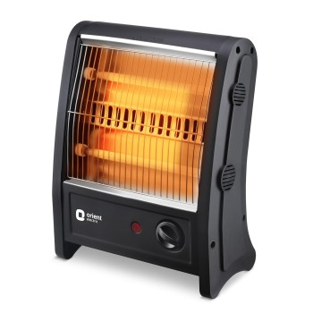 Orient Electric Quartz Room Heater | 800 W Low Power Consumption | Tip-over Protection | 2 Heating Rods for Quick Heating | Cool Touch Body | 1 Year Warranty, Black