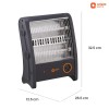 Orient Electric Quartz Room Heater | 800 W Low Power Consumption | Tip-over Protection | 2 Heating Rods for Quick Heating | Cool Touch Body | 1 Year Warranty, Black