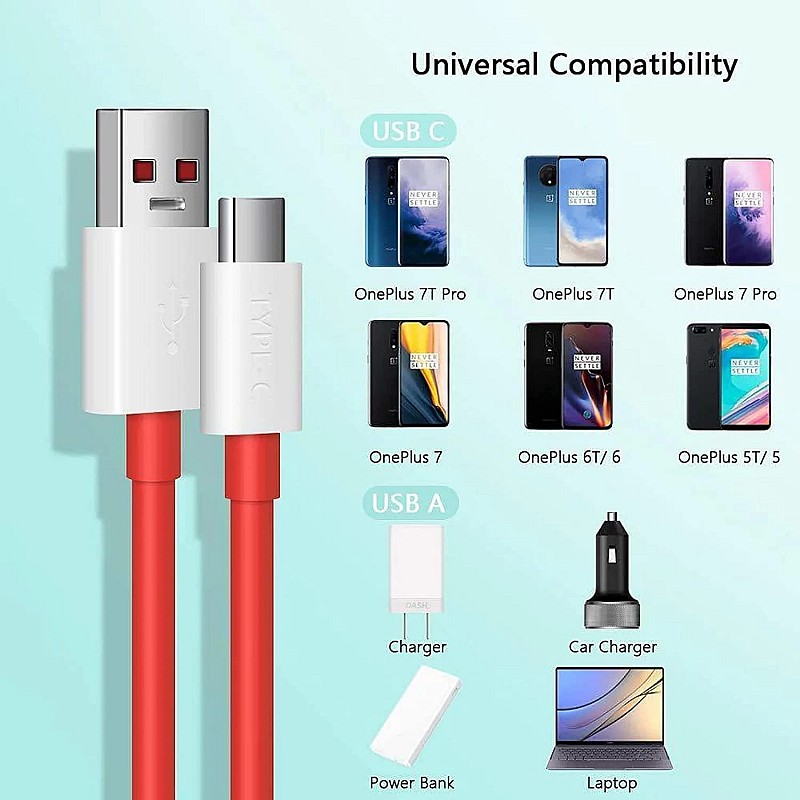 Original 80w watt SuperVooc Power Adapter Charger with Fast USB Charging Cable Compatible with Oneplus Nord CE/ 10 Pro/ N100/ N10/ 9/9 Pro/ 8 Pro/ 8/ 7T/ 7T Pro / 3/ 3T/ 5/ 5T/ 6/ 6T/ 7(ONEPLUS 80W)