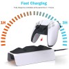 P S 5 Multifunctional Controller Charging Station with LED, Multifunctional Cooling Base, Dual Charger Docking Station for P S 5 with Headset Holder (White, P S 5) TP5-0521B