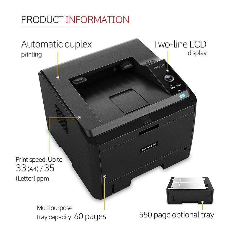 PANTUM P3500DN Laser Printer (Black and White)