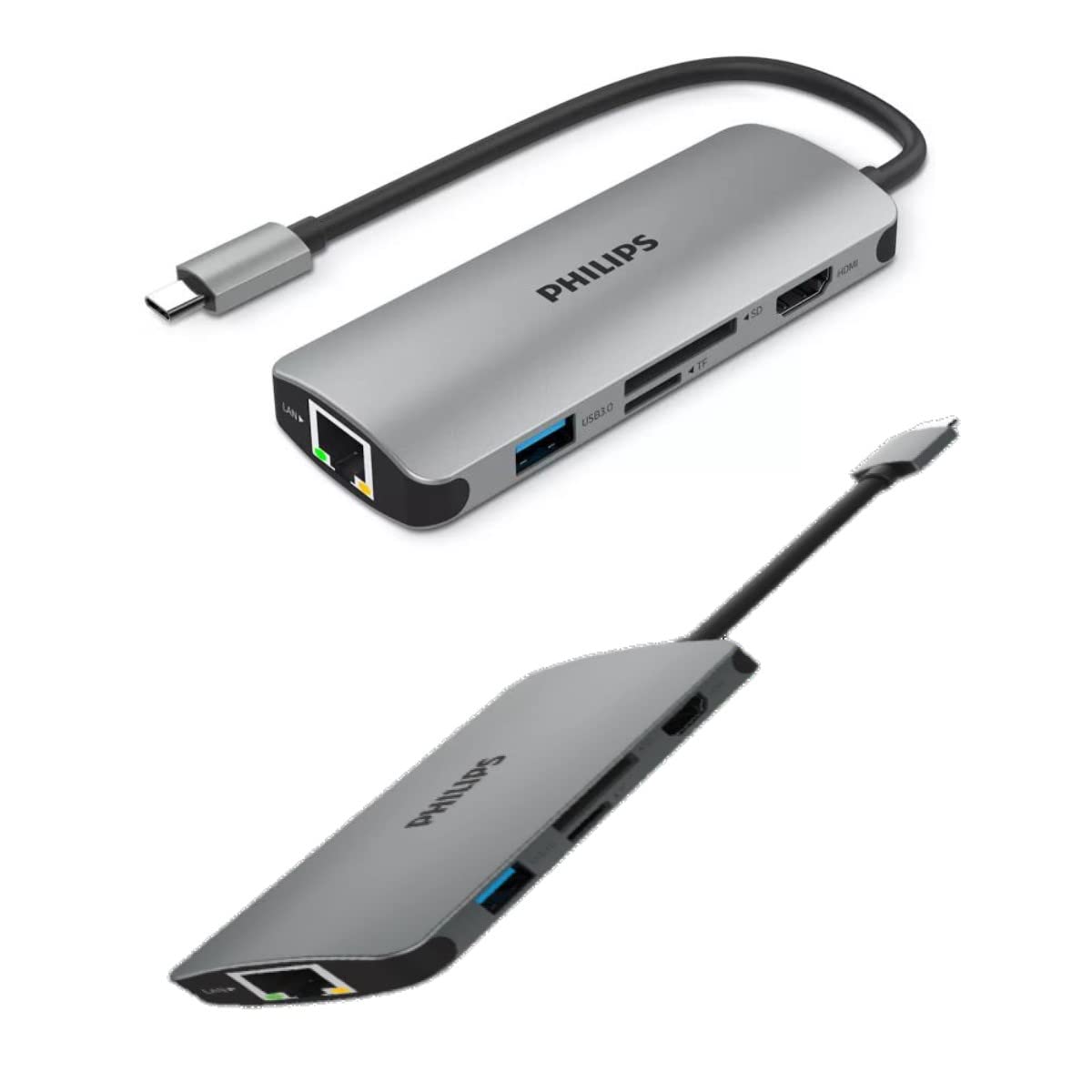 PHILIPS 5 in 1 Type C USB HUB with USB C to HDMI 4K 30Hz + 3 x USB A + PD (max 100W) Dock Adapter for MacBook, Windows OS, iPad, Chromebook, Surface, Android Type C Port Devices