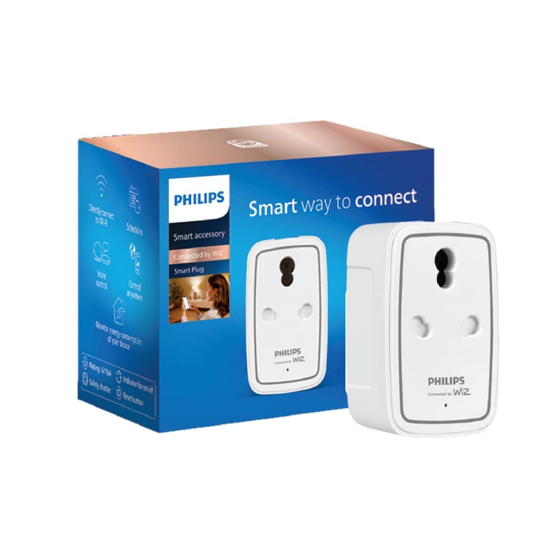 PHILIPS 6-16A Smart WiFi Plug | Wiz Connected Voice Controlled, Amazon Alexa & Google Assistant Compatible Smart Plug with Energy Consumption Monitoring, Pack of 1 PHILIPS 6-16A Smart WiFi Plug | Wiz Connected Voice Controlled, Amazon Alexa & Google Assistant Compatible Smart Plug with Energy Consumption Monitoring, Pack of 1