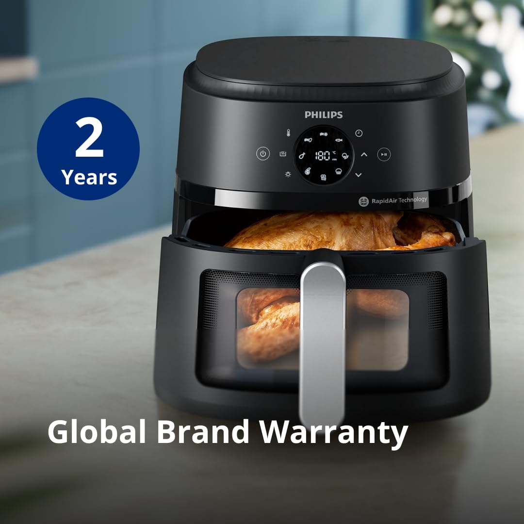 (Refurbished) PHILIPS Air Fryer NA231/00 with touch panel, 6.2 Litre, Extra Large