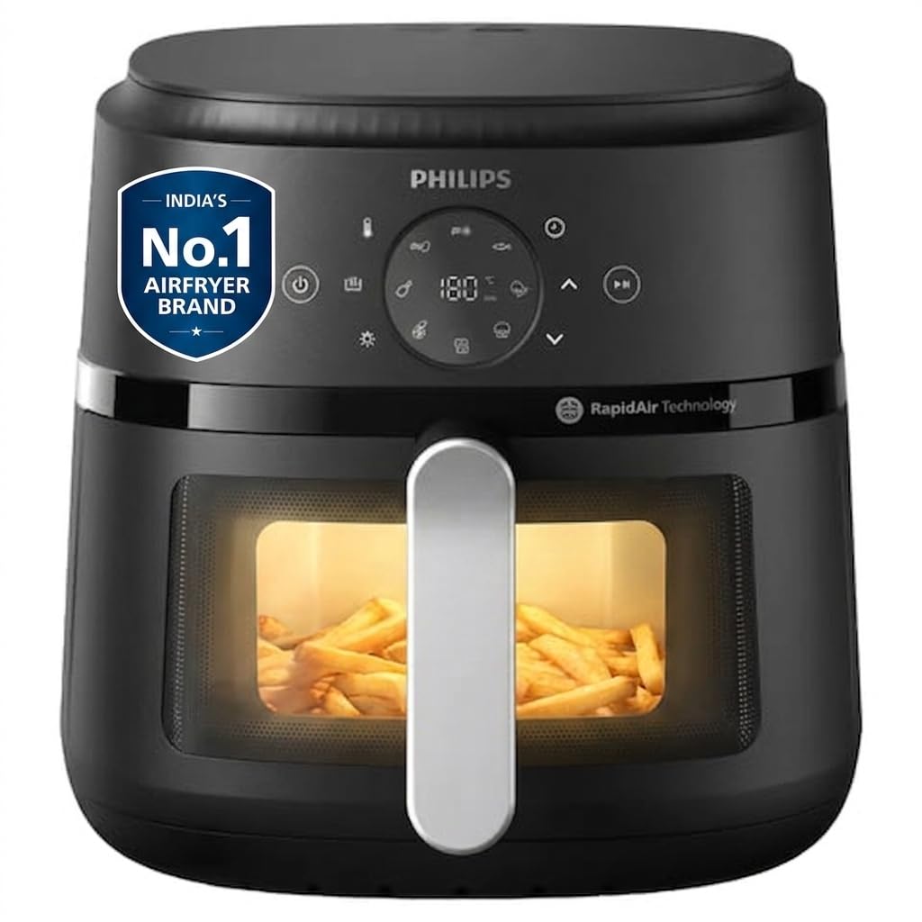 (Refurbished) PHILIPS Air Fryer NA231/00 with touch panel, 6.2 Litre, Extra Large