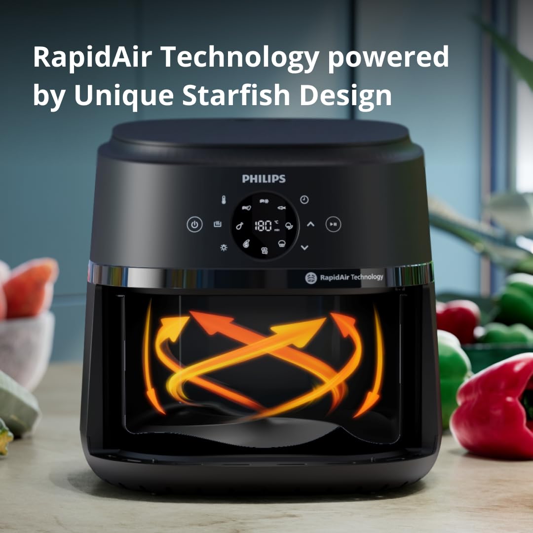 (Refurbished) PHILIPS Air Fryer NA231/00 with touch panel, 6.2 Litre, Extra Large
